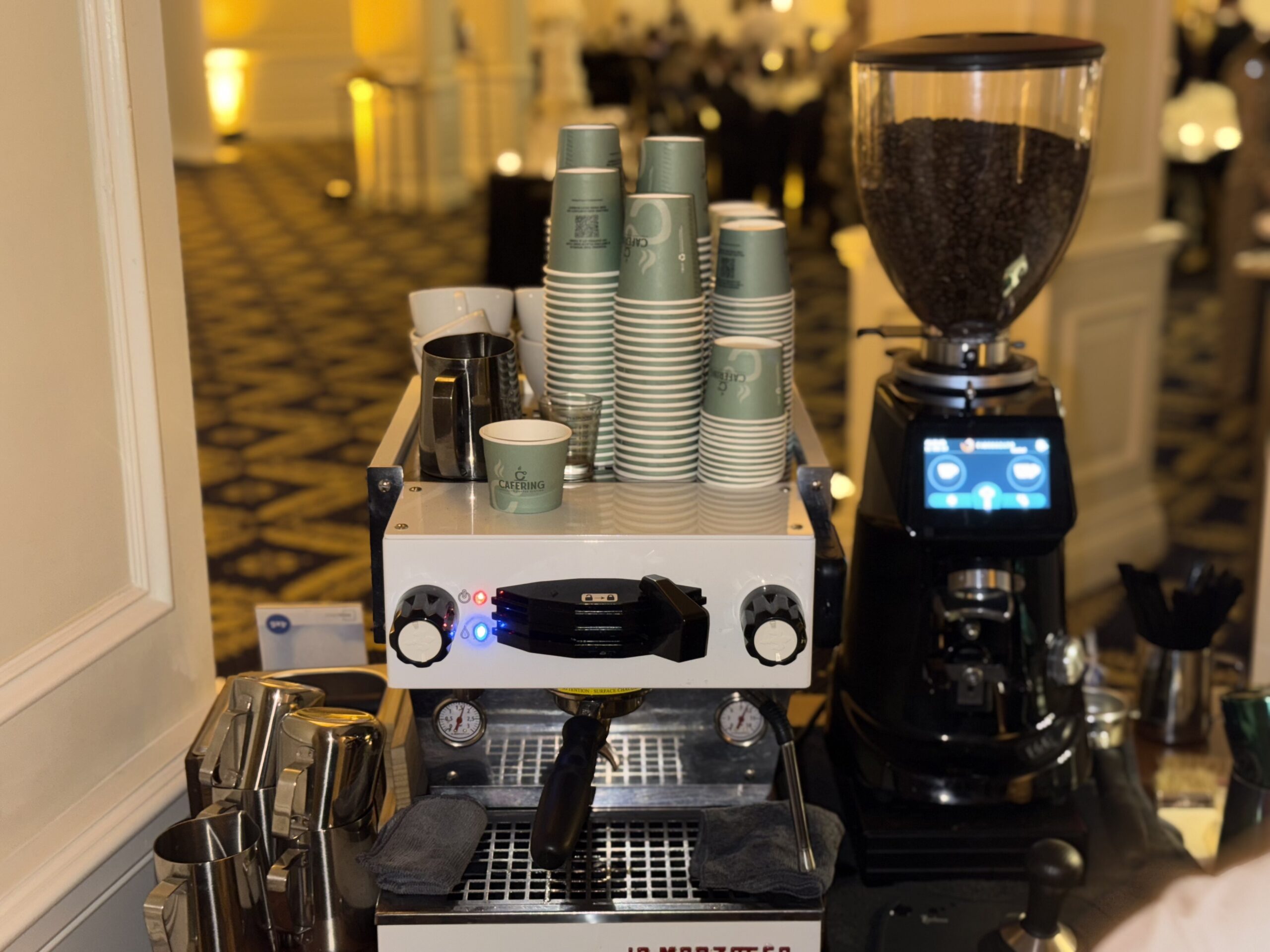 Commercial espresso equipment used at events