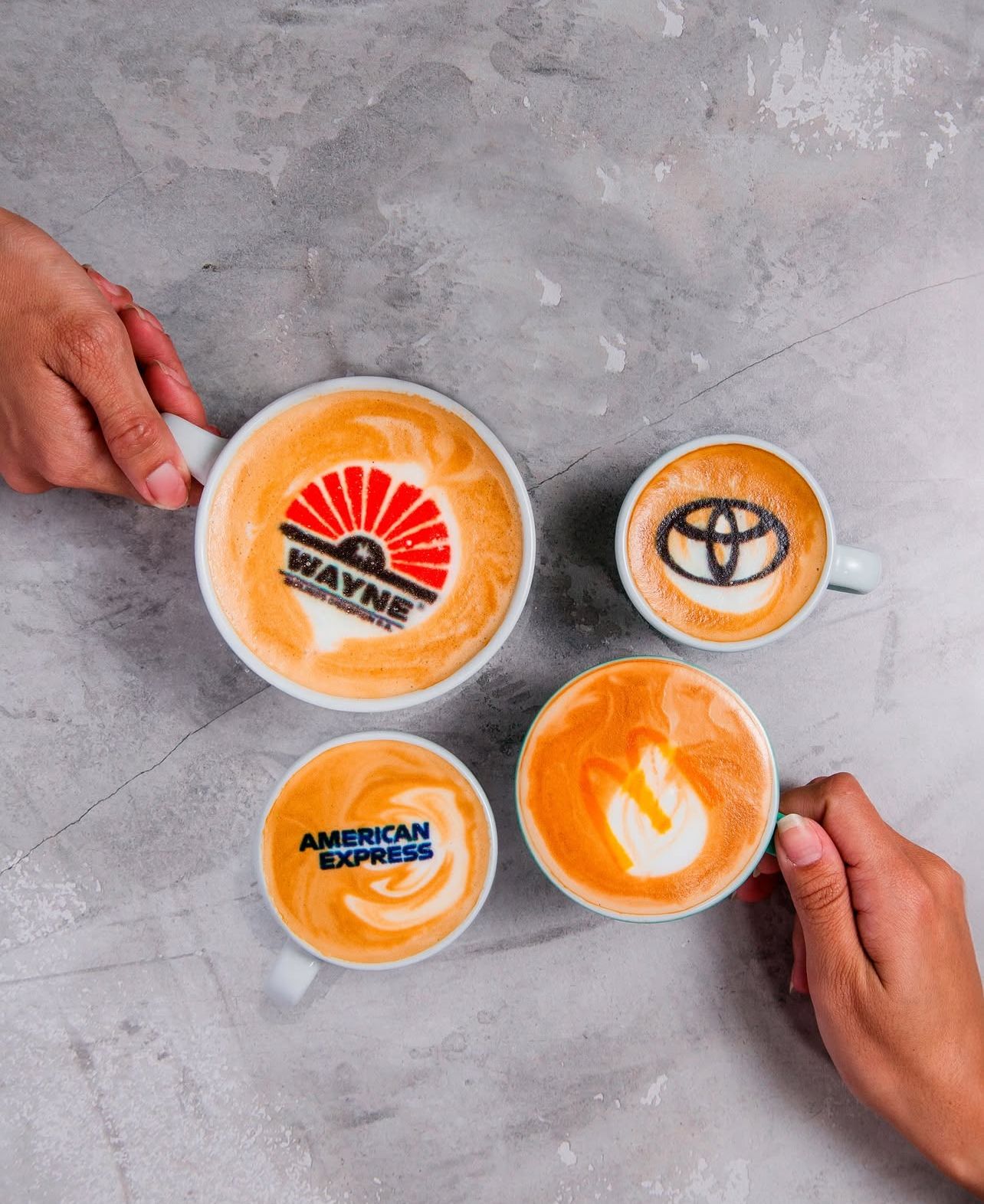 Logo printed on coffee drink Miami