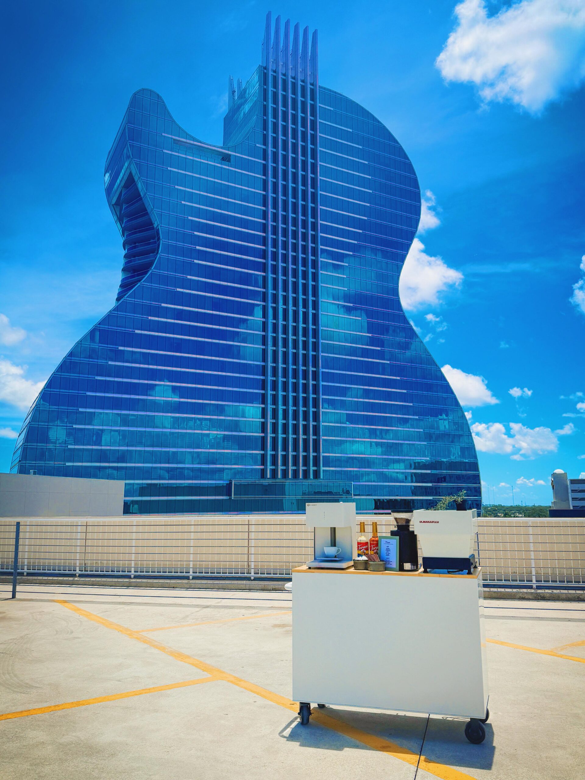 coffee catering miami & coffee cart miami photoshoot at hard rock guitar hotel