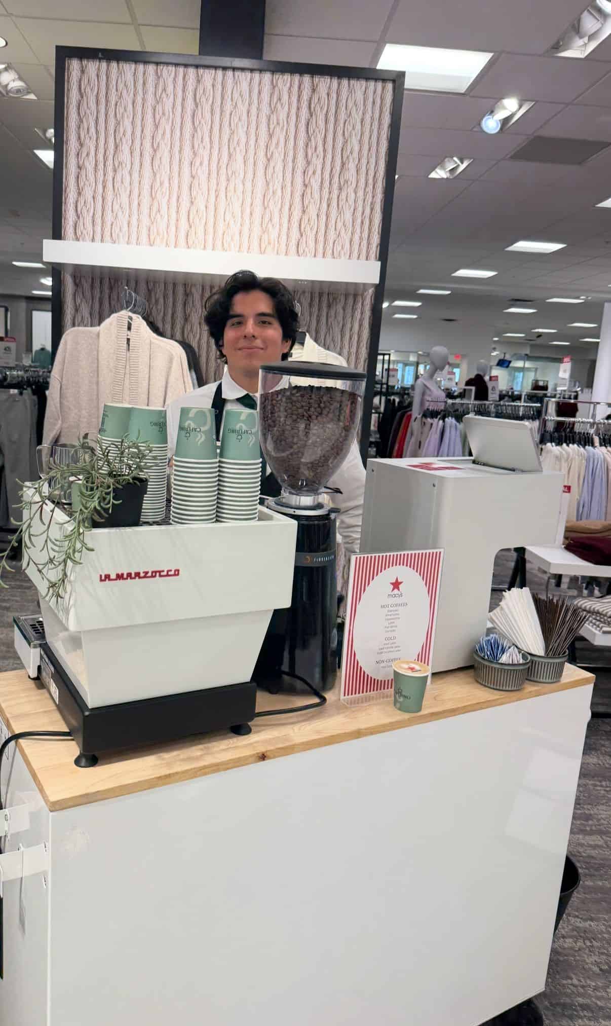 Macy's Aventura hot chocolate and coffee station