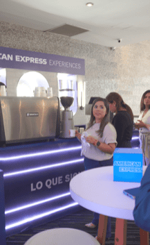 American Express branded coffee cart