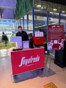 branded red segafredo miami coffee cart