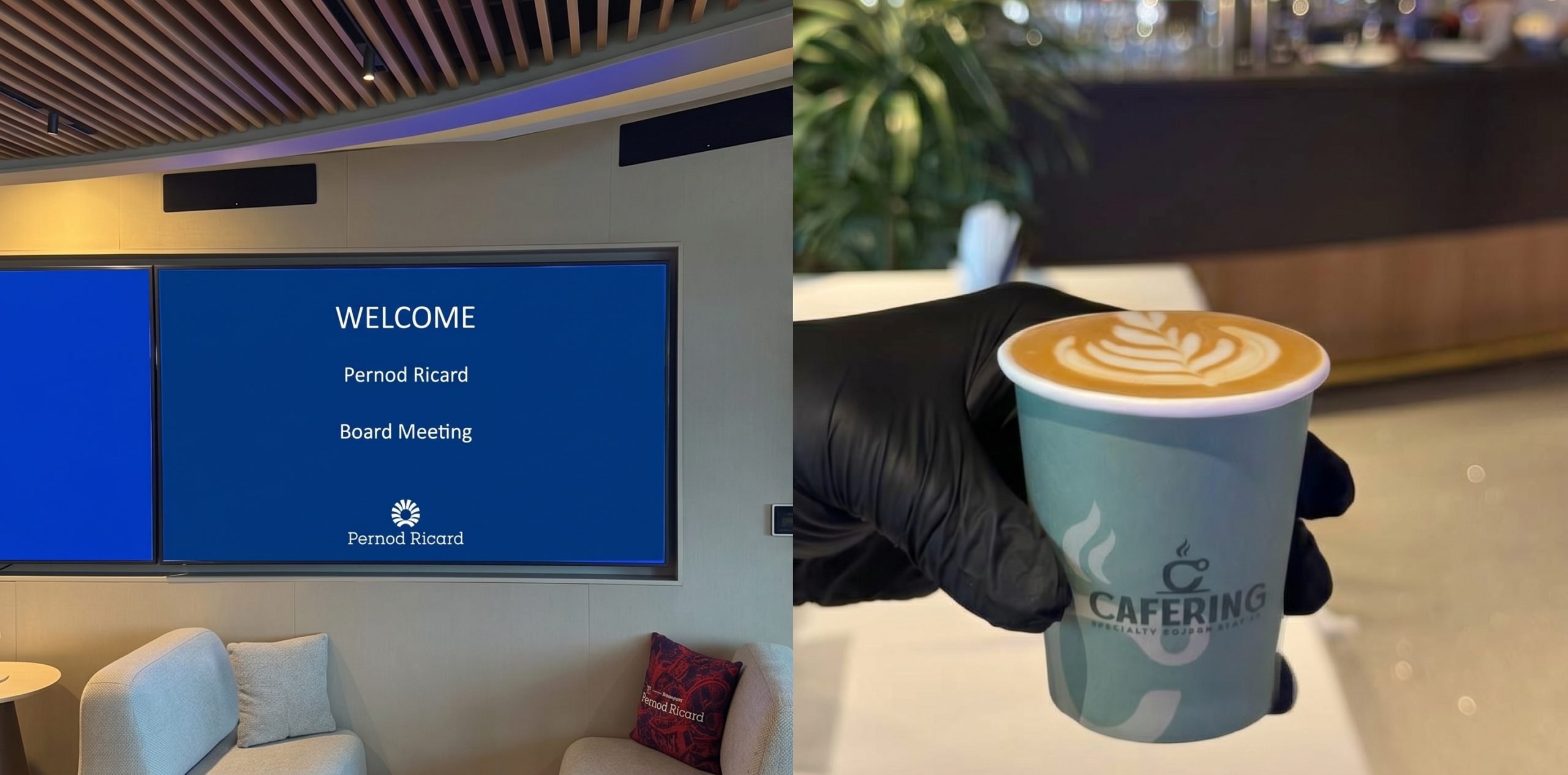 Cafering espresso bar service for Pernod Ricard executive meeting — private venue Miami
