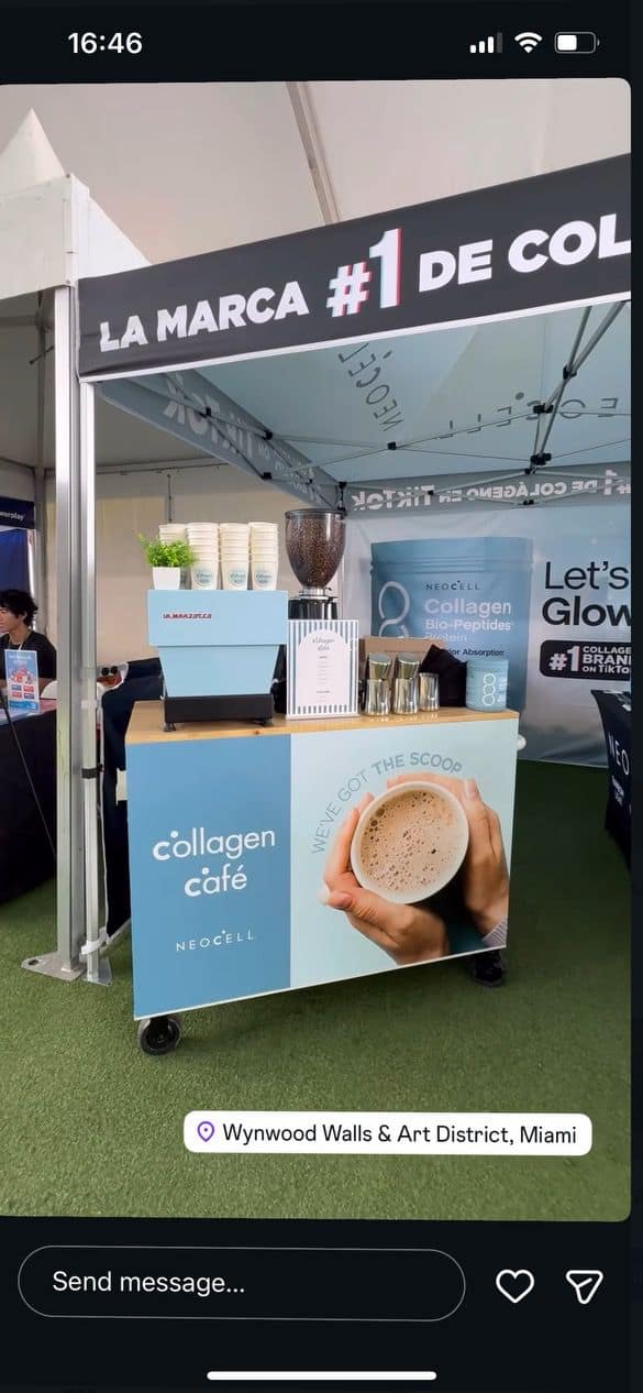 Coffee cart at a trade show booth activation in Wynwood, Miami