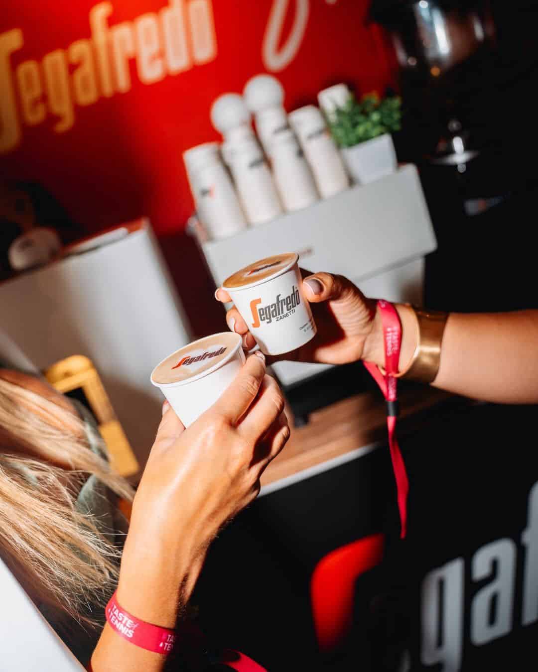 Custom Segafredo cups with a logo printed on top