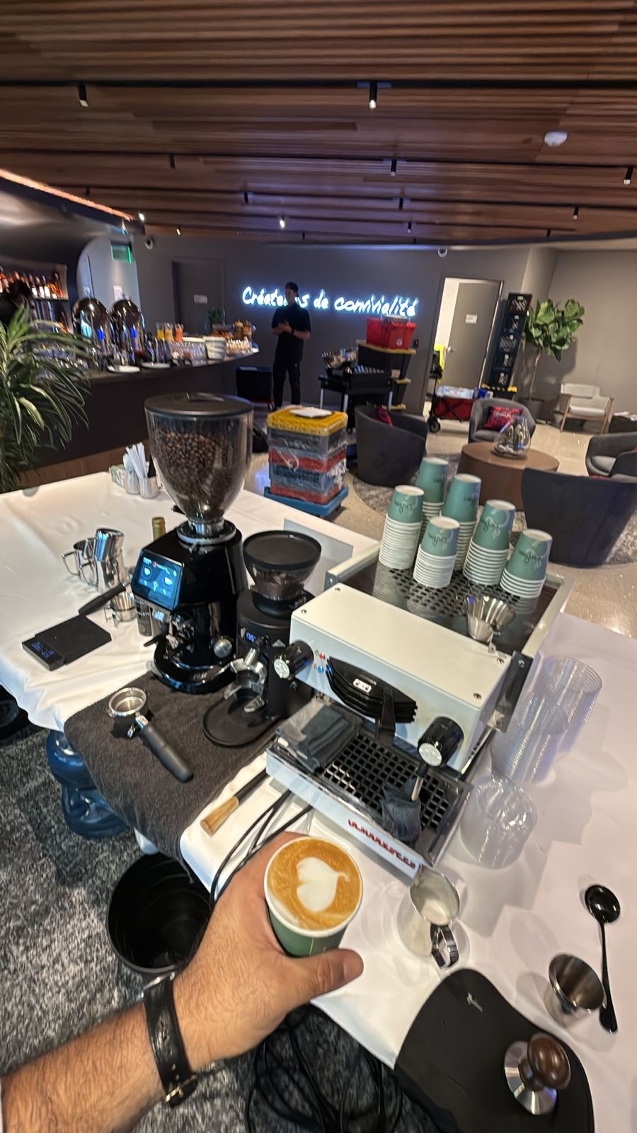 Cafering mobile coffee cart at Seven Hills Global event