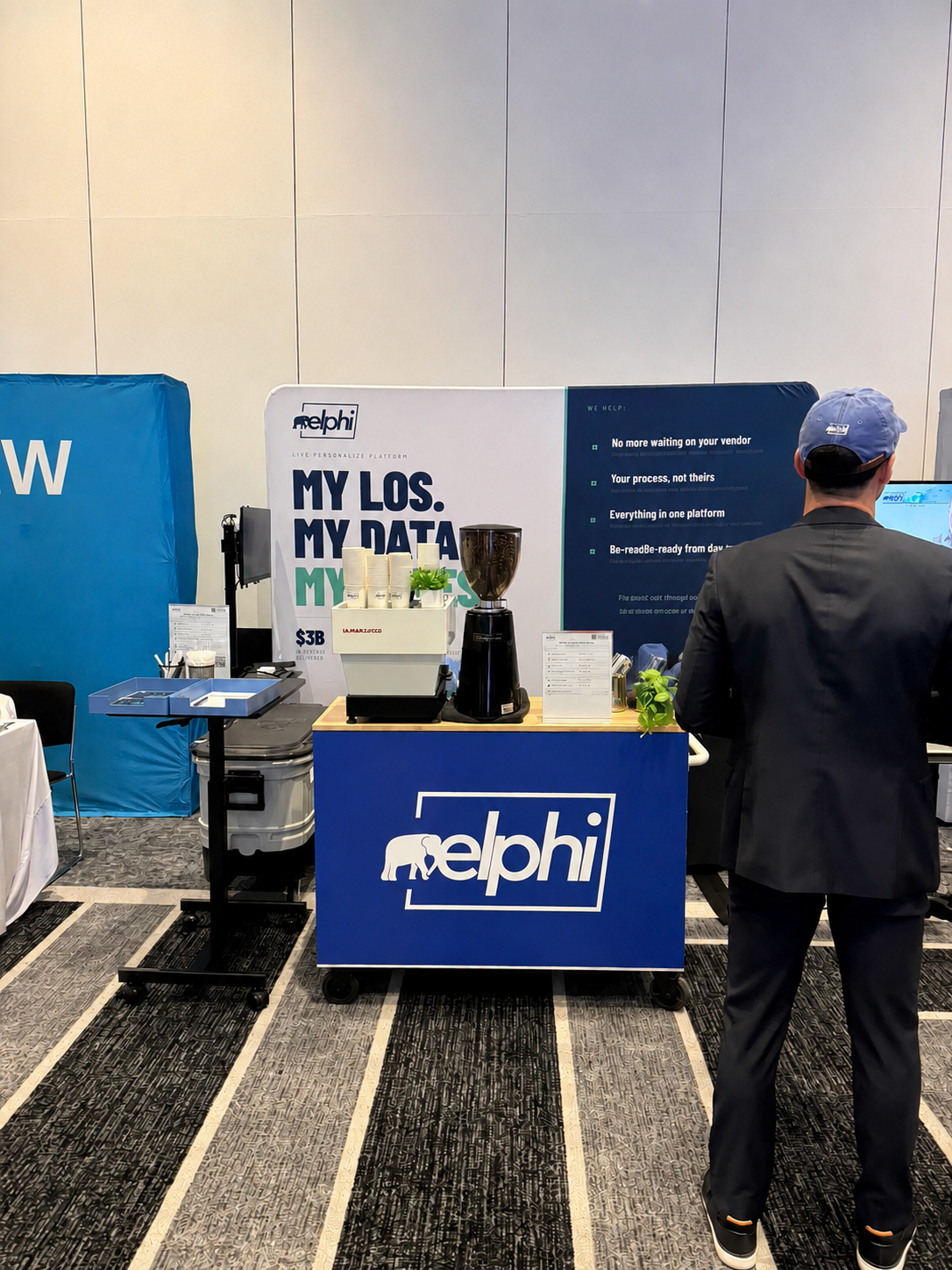 Cafering coffee cart at Loews Miami Beach — Elphi technology conference trade show booth