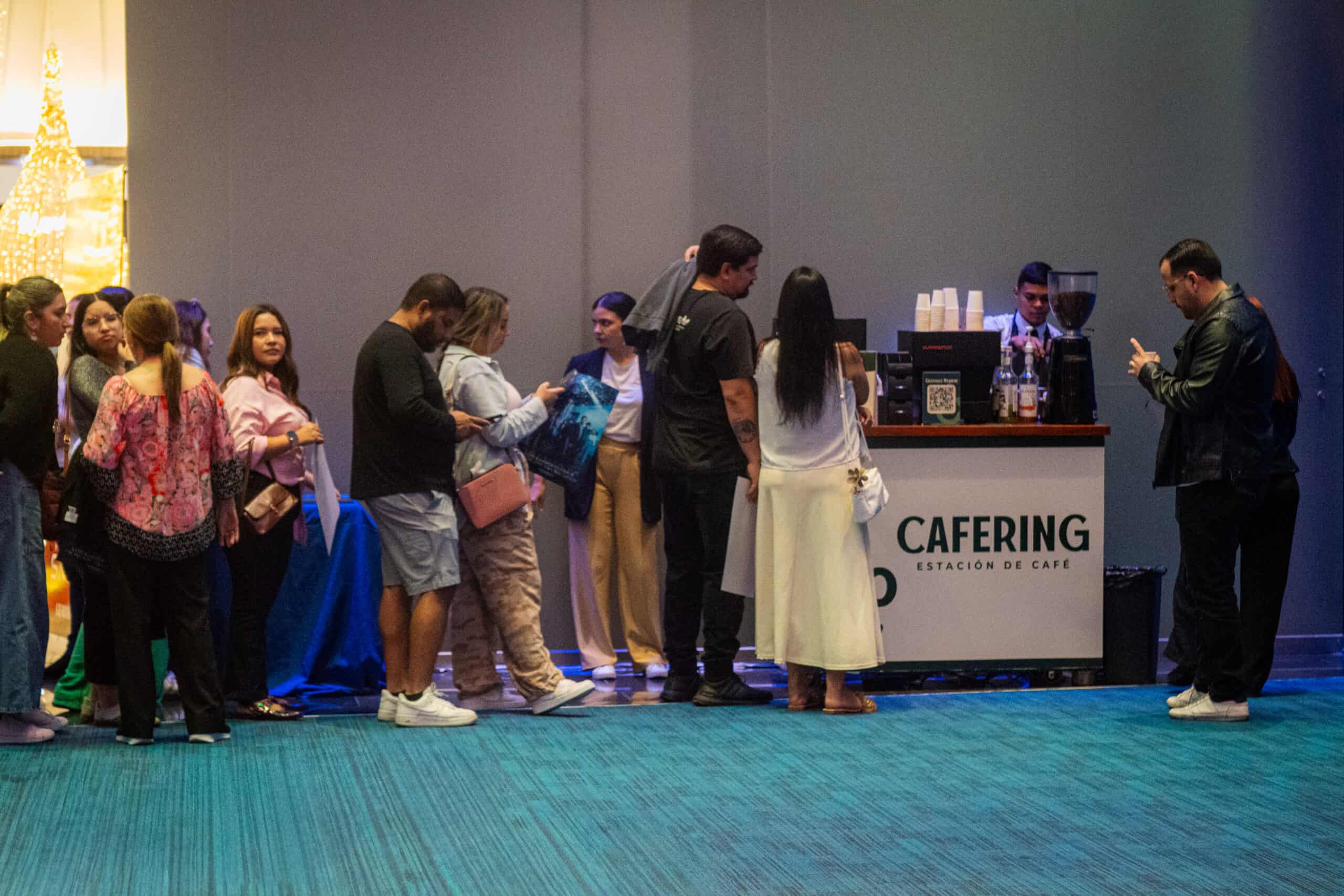 Barista working the espresso bar during a service window