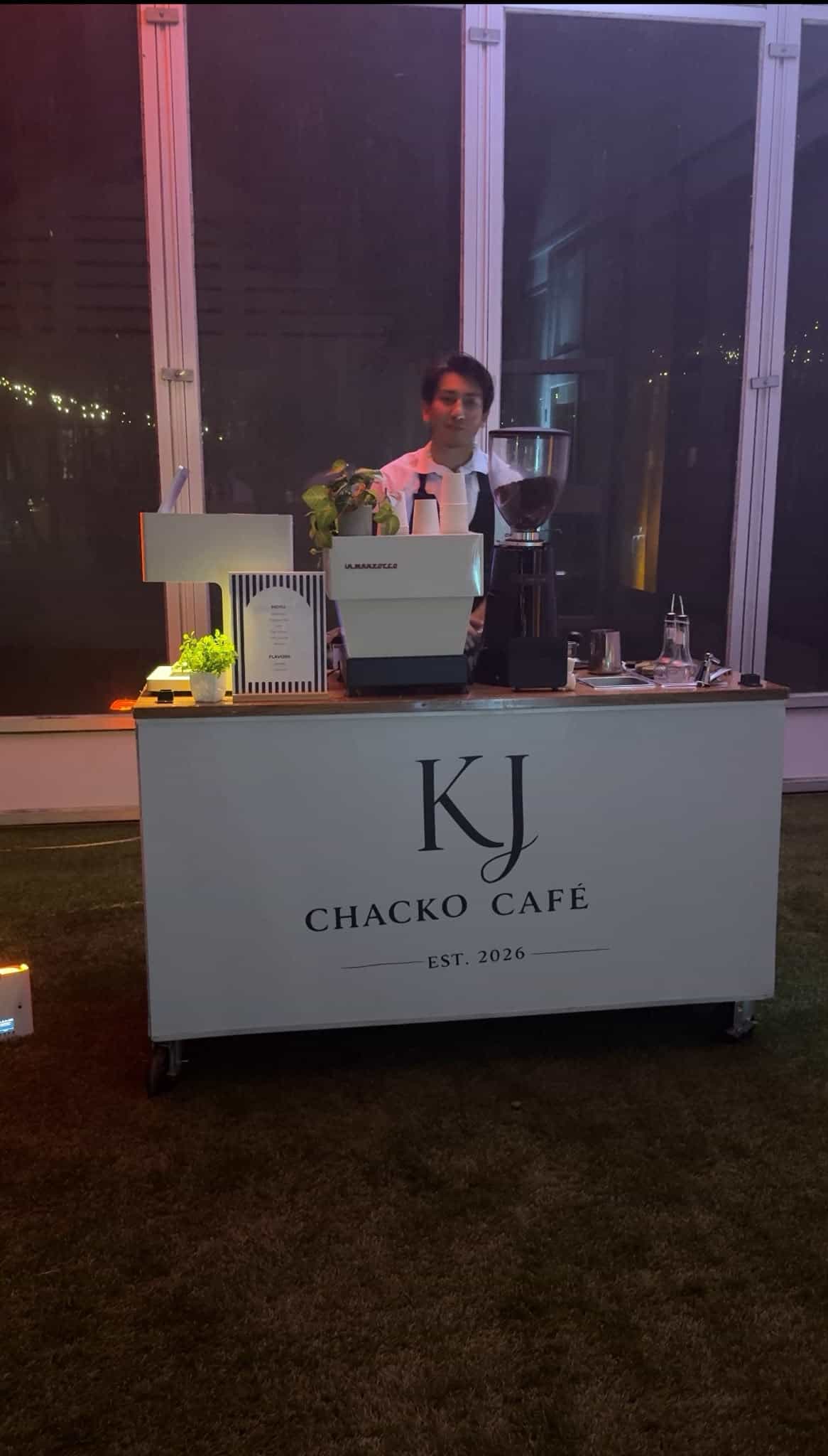 Cafering coffee cart set up for a wedding at Royal Mansion & Gardens