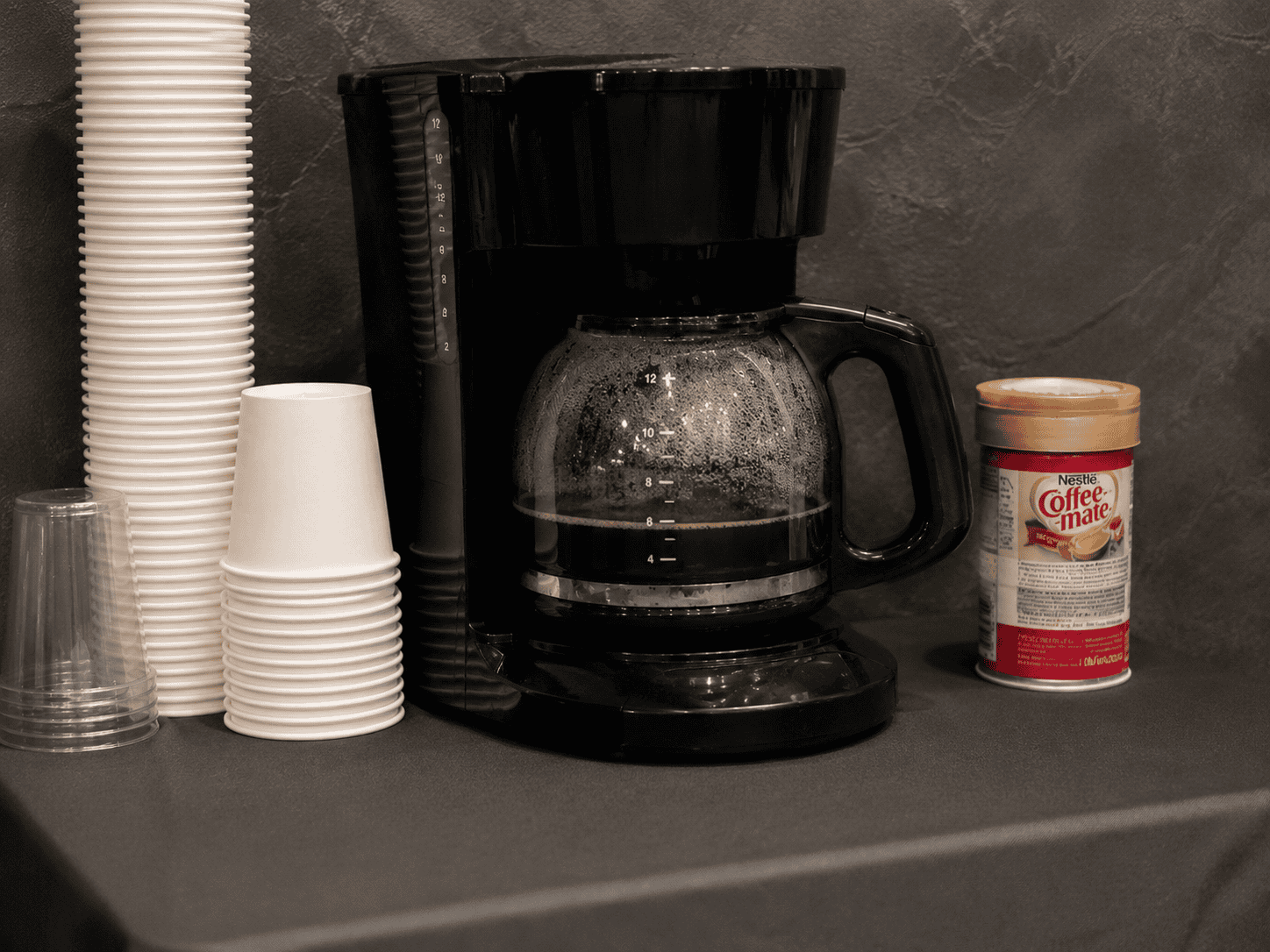 Basic self-serve coffee urn at a typical event