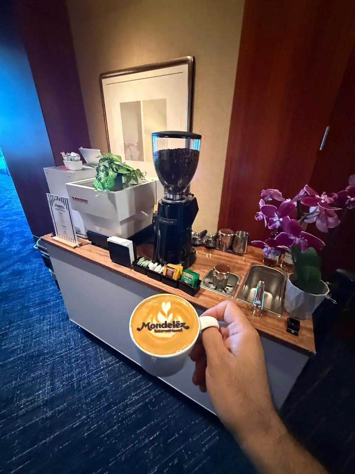 Mondelez branded coffee cart at the Ritz-Carlton Bal Harbour